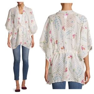 Swiss Dot Floral Sheer Kimono